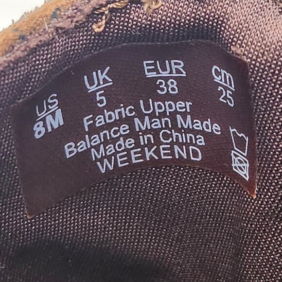 Bzees Weekend Wedge Ankle Boots Booties Brown Fabric Women Size 8M Comfort Zip - Picture 5 of 9